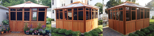 hot tube enclosure in a yard