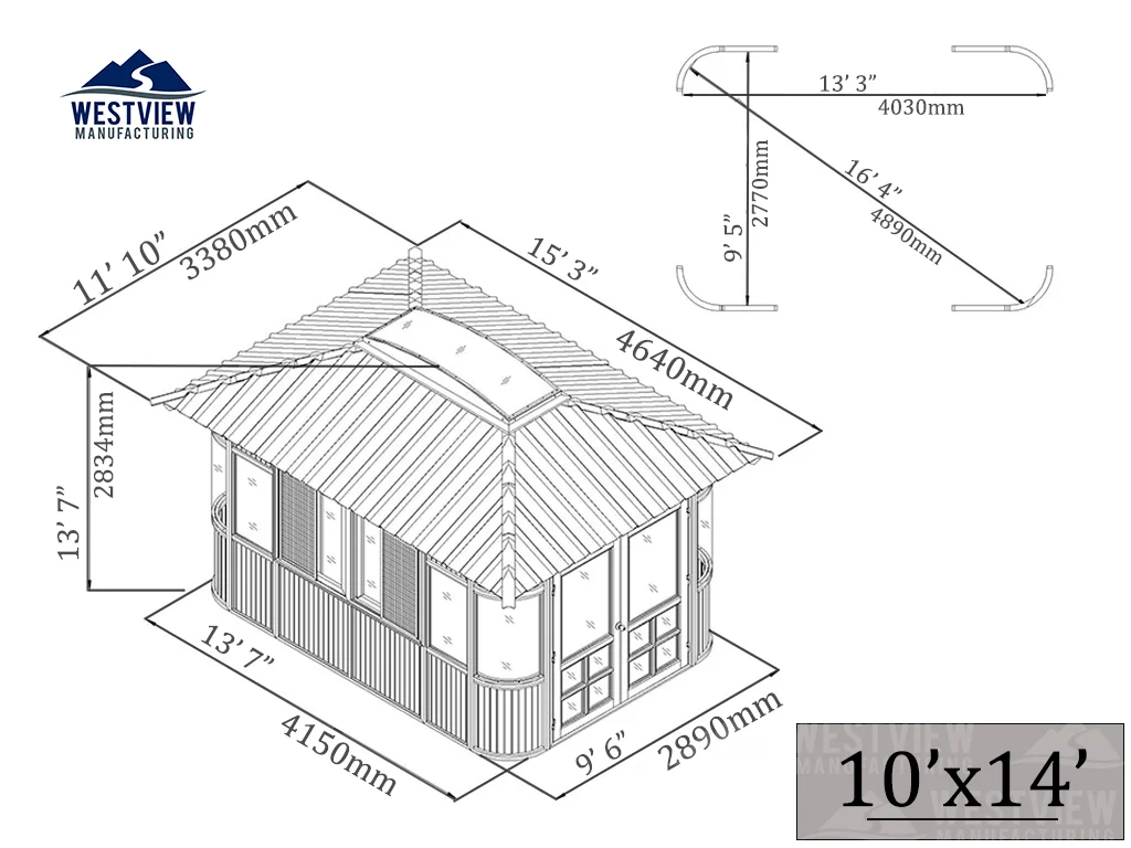 Elevation drawing for Aspen 10x14