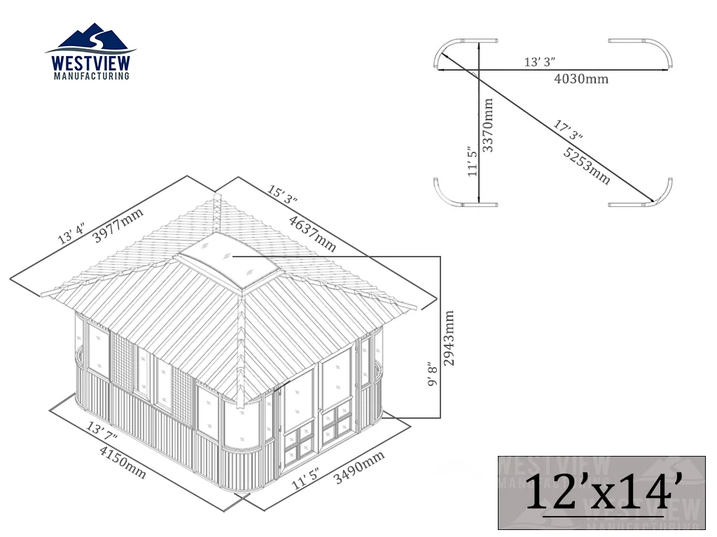 Elevation drawing for Colorado 12x14