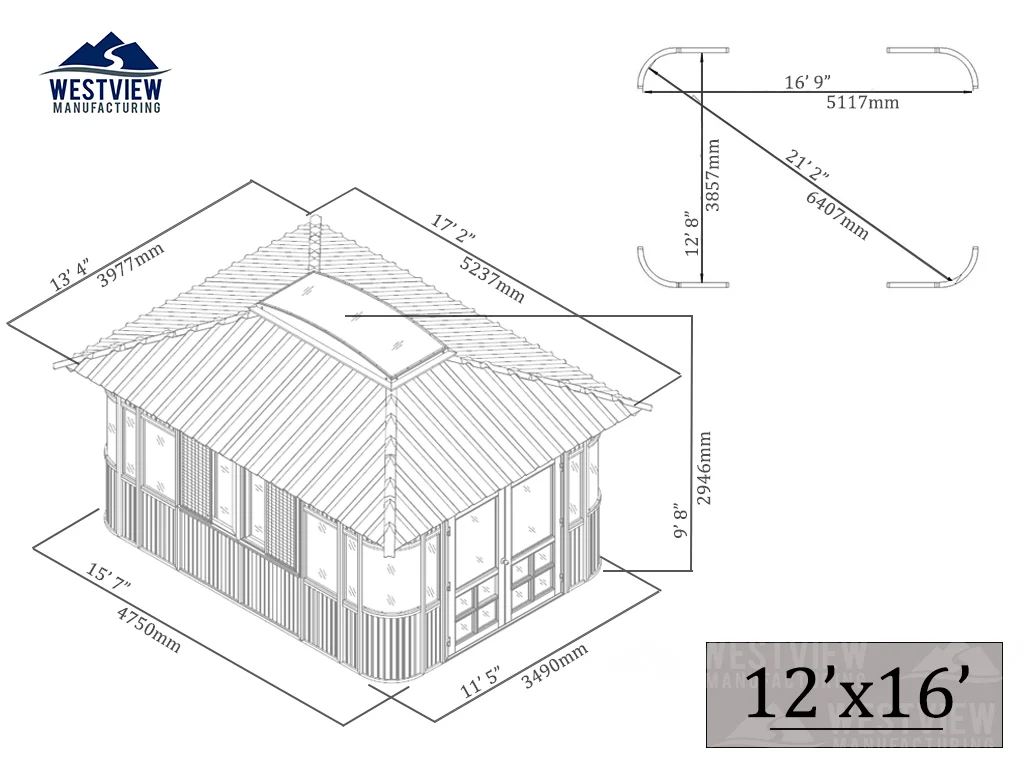 Elevation drawing for Colorado 12x16