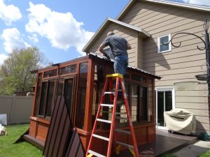 7. Attach the roof panels.