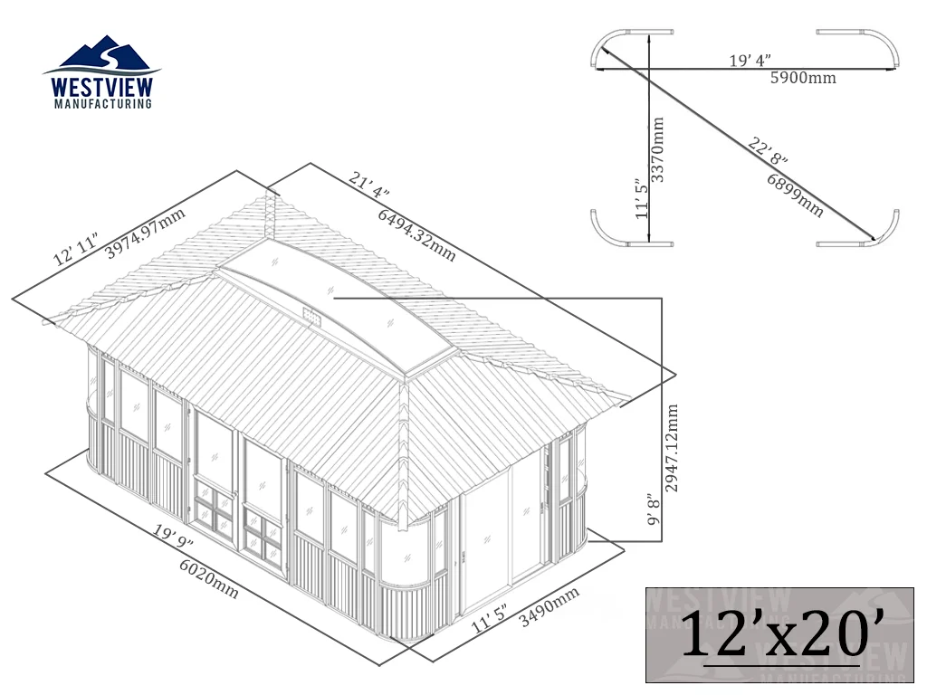 Elevation drawing for Aspen 12x20