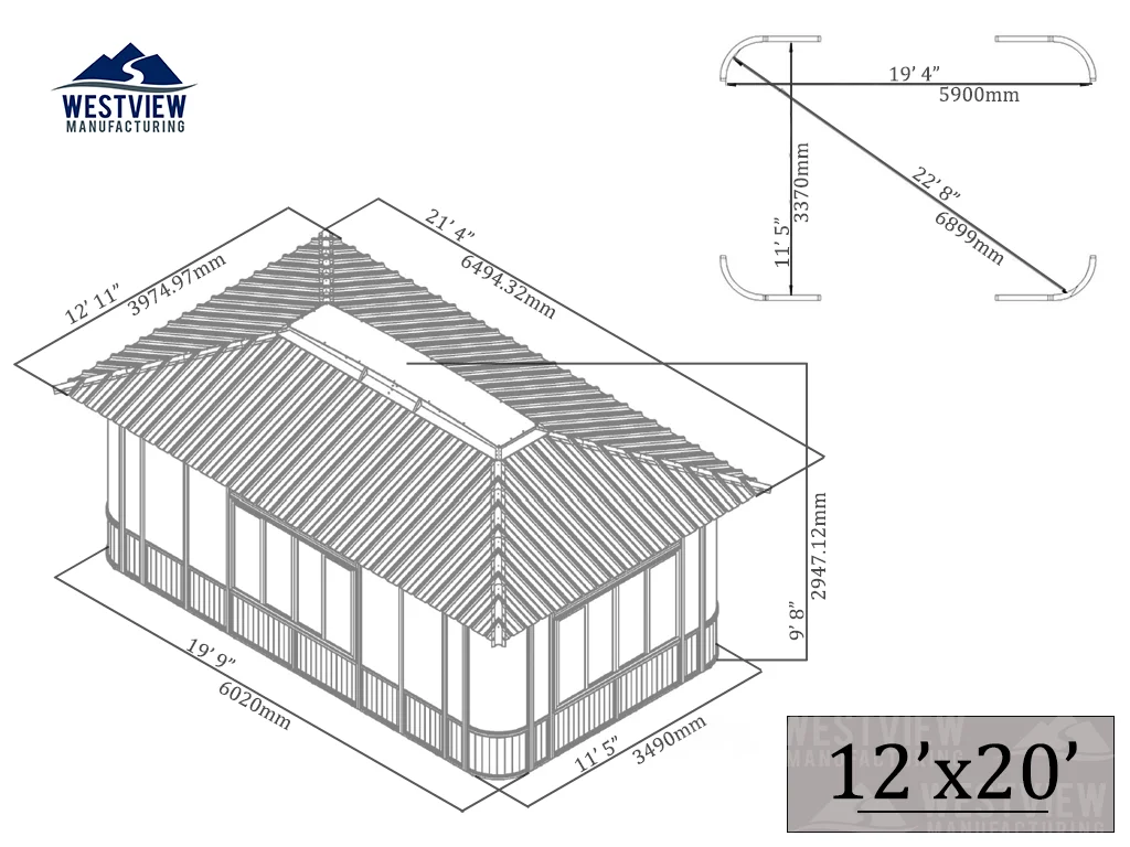 Elevation drawing for Cordoba 12x20