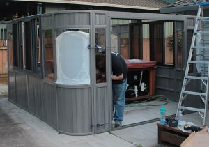 7. Build the front short side of the gazebo.